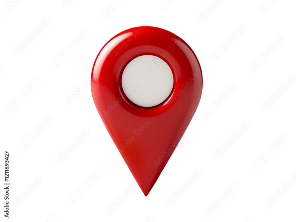 Poster red 3d location pin icon design element