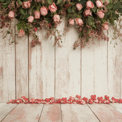 Backstage with flowers and heart