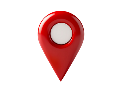 Red 3D Location Pin Icon Design Element