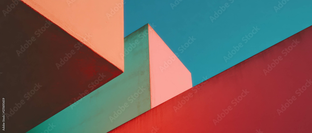 Leinwandbilder colorful blocks demonstrating sharp edges and contrasting hues in a vibrant composition