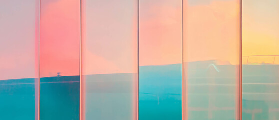 Colorful aluminum sheet with flat surface and smooth texture reflecting light patterns