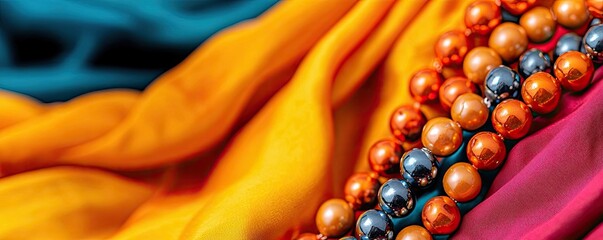 Carnival celebration concept. Vibrant fabrics and colorful beads create a stunning visual display.