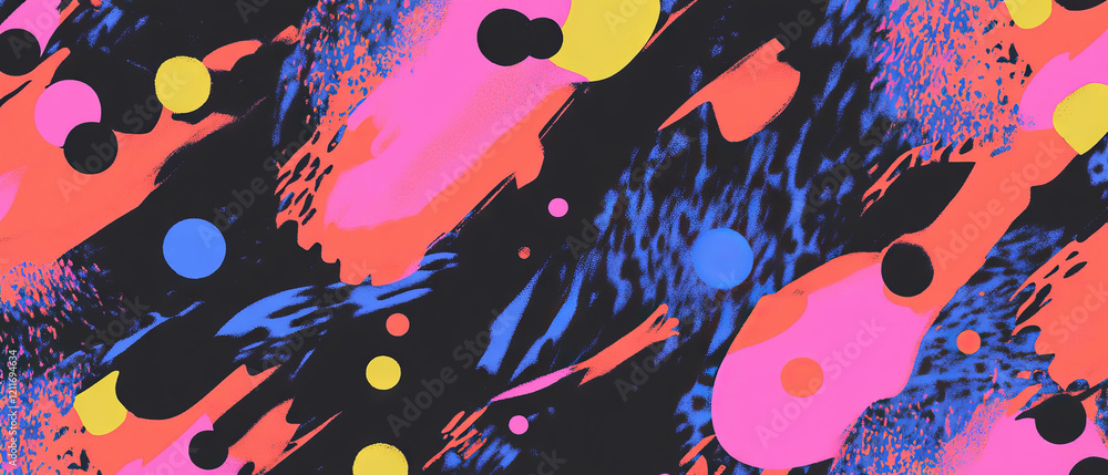 Poster bright confetti patterns create a vibrant and festive atmosphere full of energy and joy