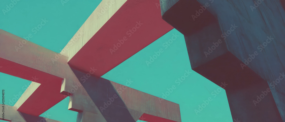 Fototapete Exploration of texture through converging lines and vanishing points in abstract architecture