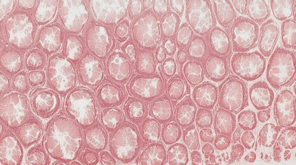 Pink Bubble-Like Microscopic Pattern with Organic Texture.
