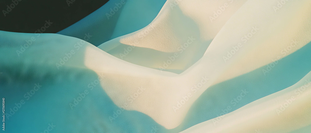 Poster Soft cotton ribbons in elegant textures create a stunning visual display