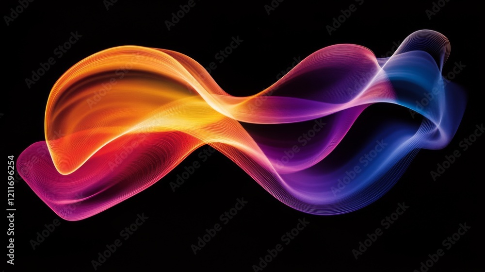 Fototapete A colorful heartbeat graph flowing smoothly across a digital display, representing the life force and energy of a beating heart in a captivating design
