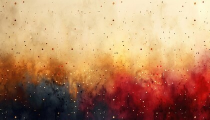 A vibrant abstract design featuring a gradient of colors with scattered dots resembling stars.