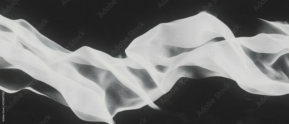 Poster Crinkled ribbons on a textured surface create a flowing visual effect