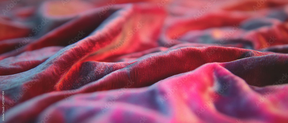Poster richly colored crushed velvet reveals its soft and luxurious texture in layered folds