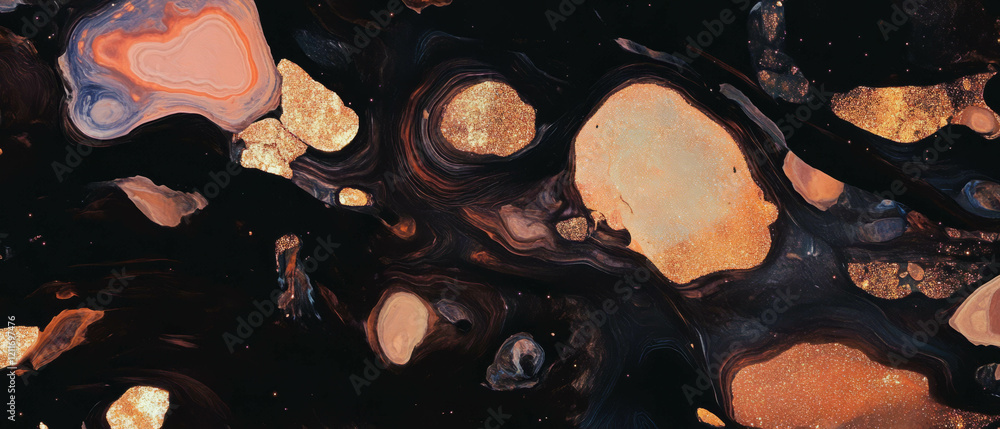 Poster explore rich crushed velvet textures with deep colors and abstract glitter patterns