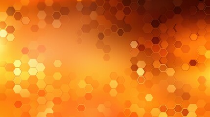 An abstract background featuring hexagonal patterns in warm orange hues.
