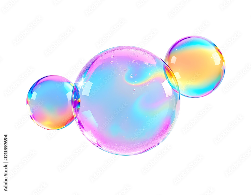 Poster iridescent bubbles abstract art background image
