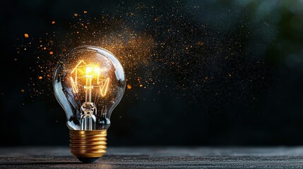 Illuminating Ideas: A Brilliant Conceptual Showcase of Technology and Creativity with a Glowing Light Bulb