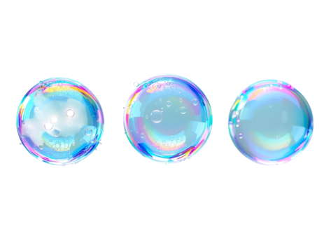 Iridescent Soap Bubbles Photo Background Image