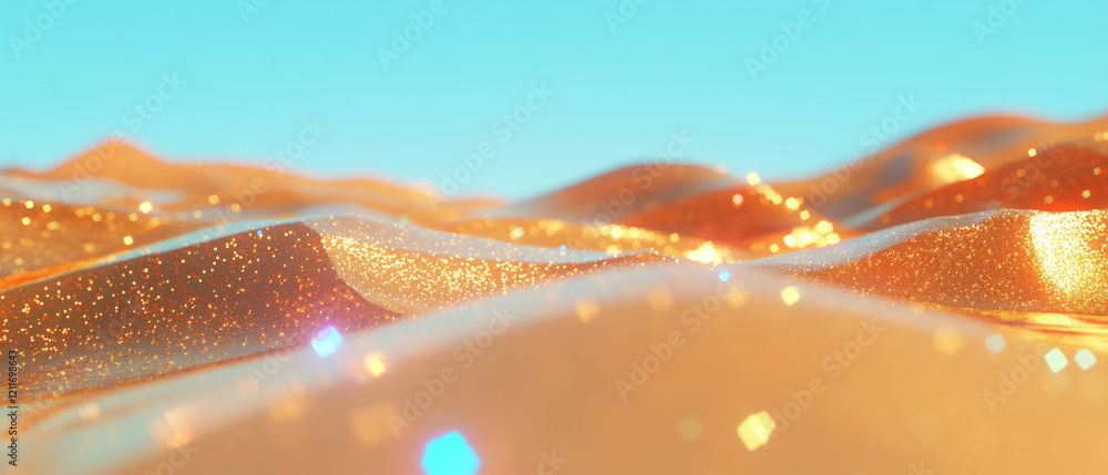 Aufkleber exploring the captivating texture of desert sand dunes under a clear blue sky