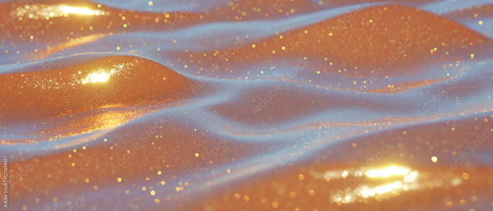 Poster captivating textures of desert sand dunes with windblown patterns and golden glimmers
