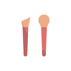 Makeup brush set icon with a stylish arrangement of brushes, ideal for branding, beauty product packaging, and digital aesthetics