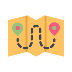 map travel flat style