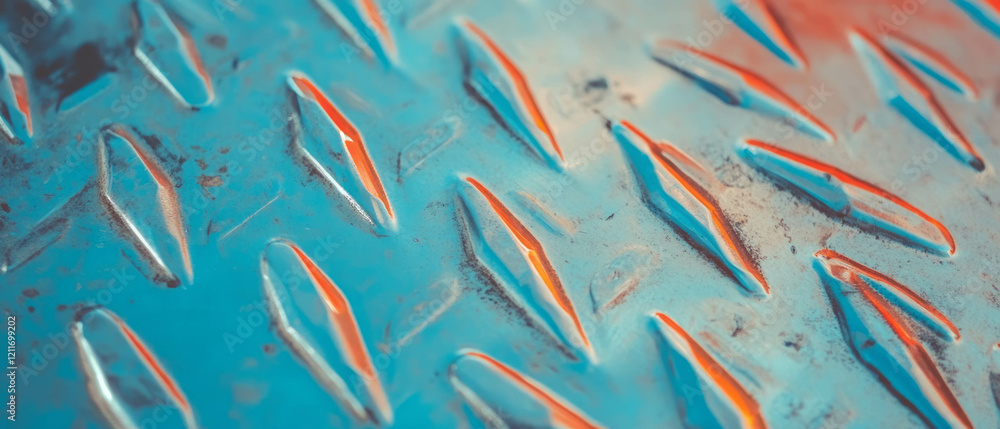 Aufkleber exploration of diamond plate aluminum showcasing raised patterns and non-slip surface texture