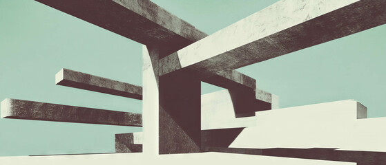 Exploring textures with diverging lines and transformed perspectives in abstract art