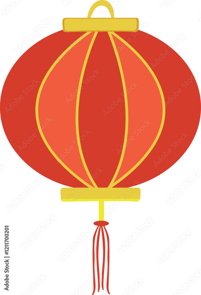 Poster chinese lamp element in red and orange color.