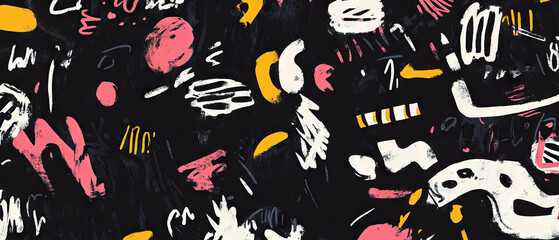 Diverse Doodle Patterns Featuring Scribbles and Varied Shapes in Bold Colors