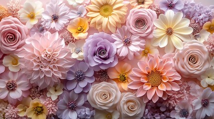 A pastel colored background with delicate flowers