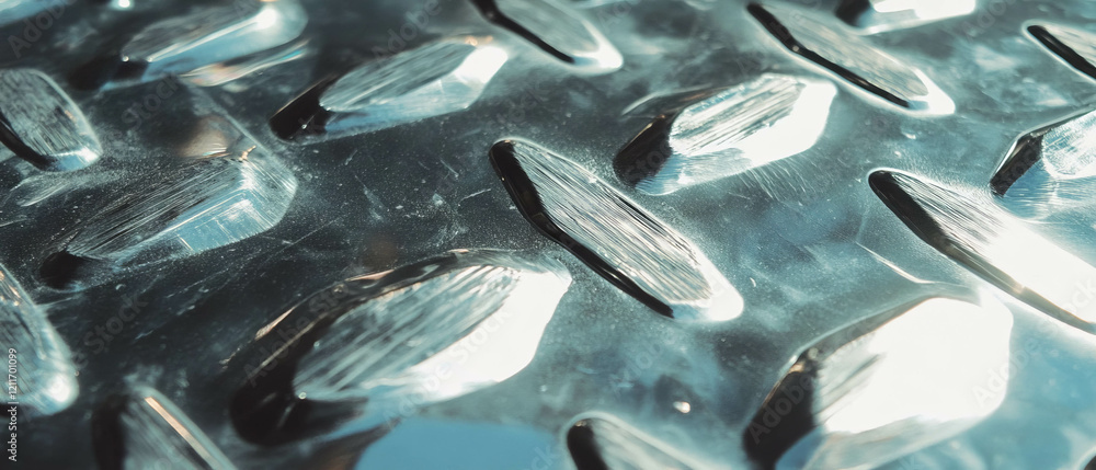 Poster embossed aluminum surface showcasing detailed raised design and textured patterns