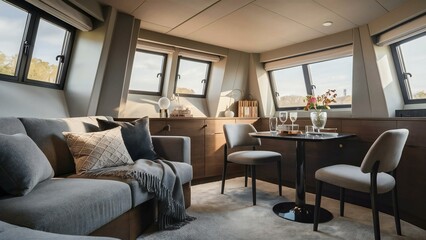 Fototapeta premium living room with fireplace