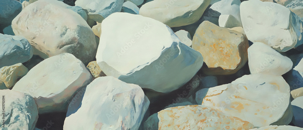 Aufkleber eroded rocks showcase smooth textures and varied shapes in natural landscape setting