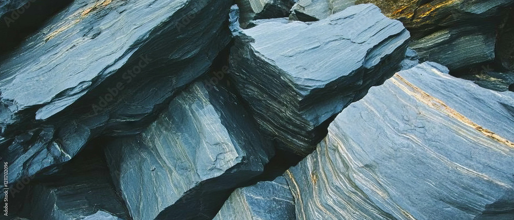 Fototapete eroded rocks with smooth textures and varied shapes in natural setting