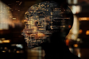 AI, Circuitry, Head, Profile, Technology, Future, Digital, Innovation, Intelligence.