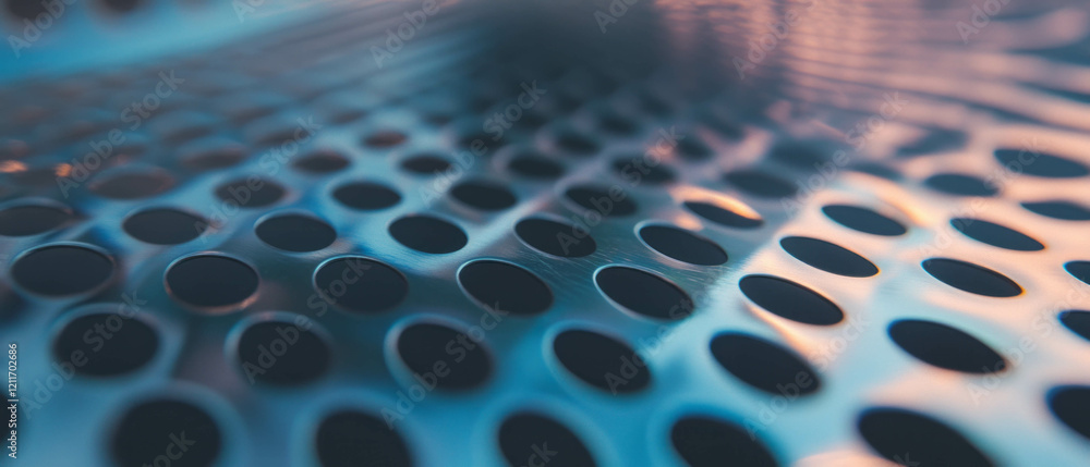 Poster Visual exploration of lightweight expanded aluminum with a mesh-like pattern and texture