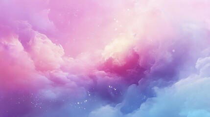 Fototapeta premium Dreamy pastel clouds with pink and purple hues in a fantasy sky
