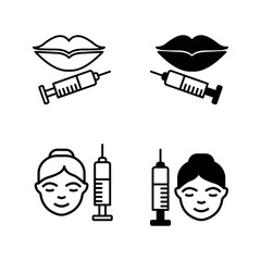 Beauty injection icon set color editable