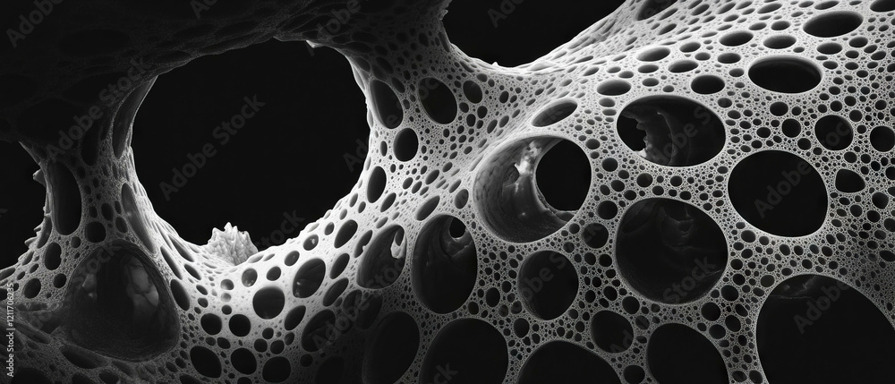 Poster Exploration of intricate fractal patterns showcasing self-similar shapes in monochrome