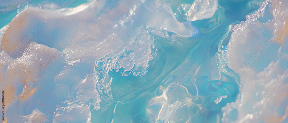 Aufkleber frost patterns and delicate ice crystals create a stunning icy surface texture in winter landscapes