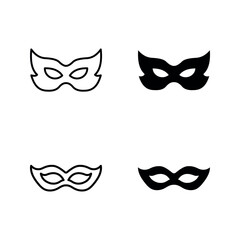 Masquerade  icon set color editable on white background