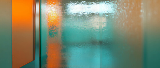 Frosted glass partitions create a serene environment with diffused light and subtle textures