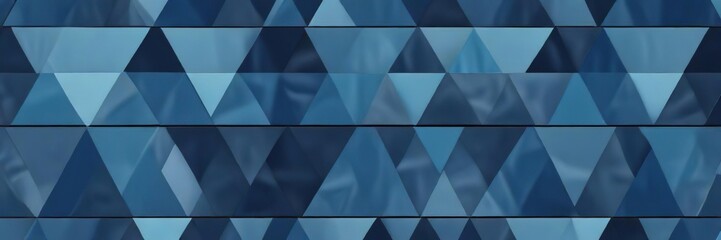 Fototapeta premium Modern and stylish wallpaper with repeating geometric triangles in various shades of blue, various shades, geometric, modern