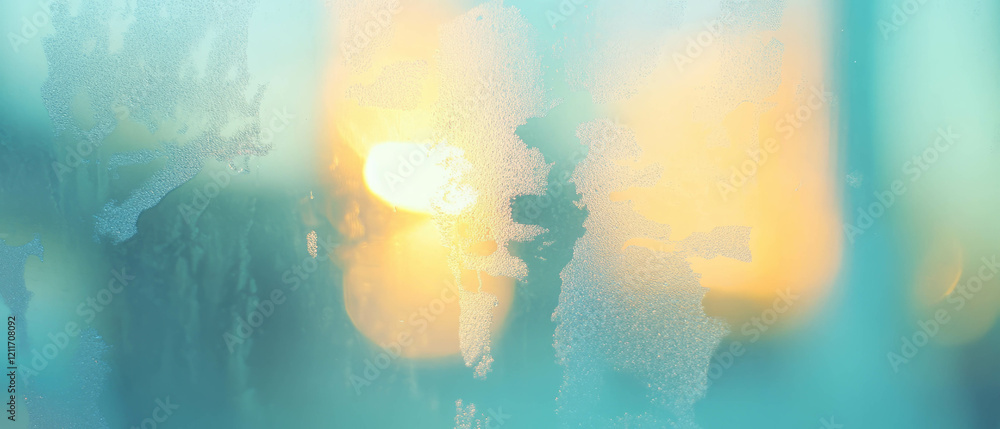Poster frosted glass windows creating a serene atmosphere with diffused sunlight