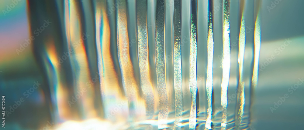Poster Frosted glass texture with clear lines and diffused light creating sharp contrasts