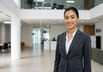 Fototapeta premium beautiful woman businesswoman in office . Generative AI