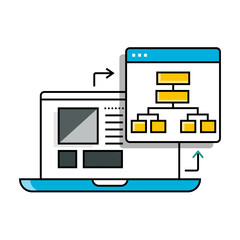 Website Architecture Icon Representing Site Mapping, Navigation Design, and Structural Planning