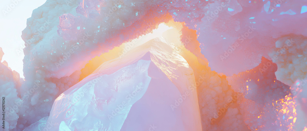 Aufkleber exploring the beautiful textures of geodes with crystalline interiors and rough exteriors