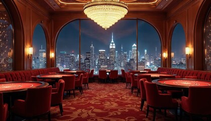 Luxurious Casino Night View in Manhattan