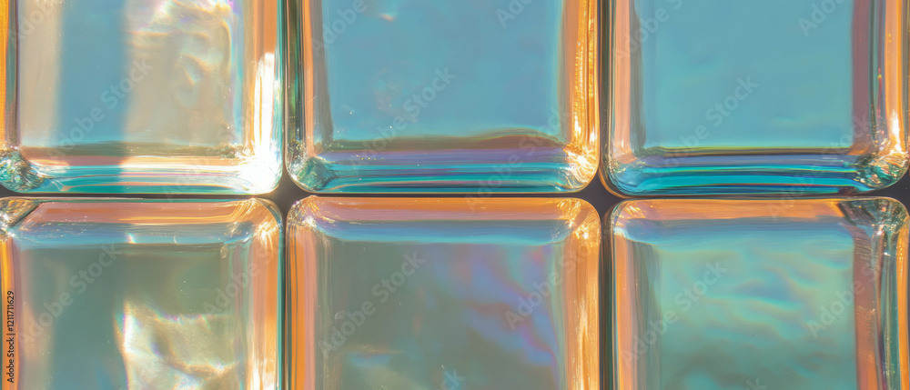 Aufkleber colorful textured glass blocks creating an attractive decorative surface display