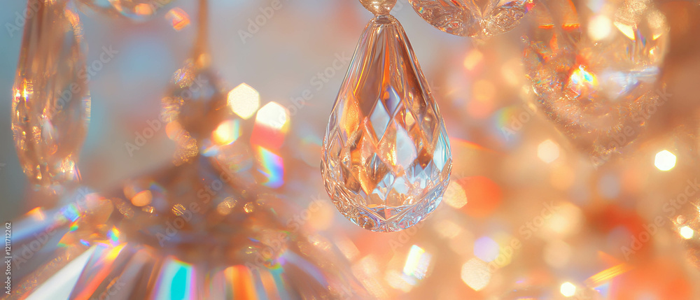 Aufkleber elegant glass chandeliers adorned with sparkling crystals and intricate patterns