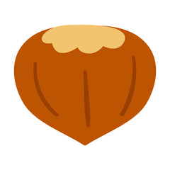 Hazelnut. Flat isolated icon. Illustration. Vector design on white background.
